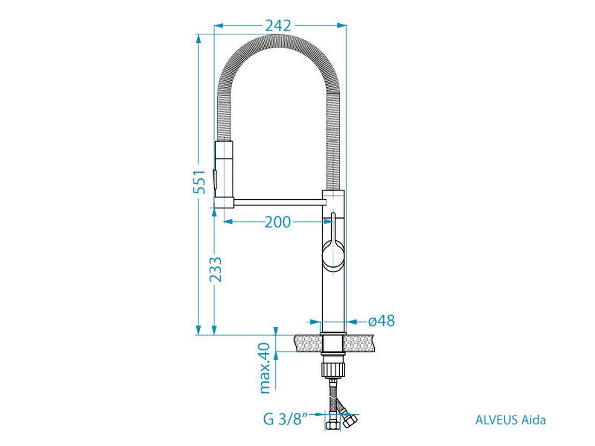 Slavina Aida-S Black Matte - Moderno (24,2/55,1cm)