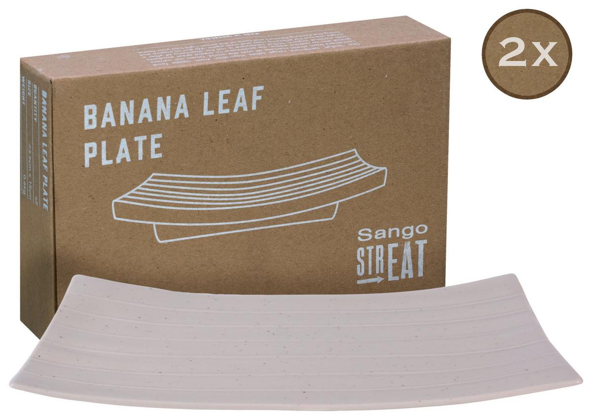 Set Podstavkov Street Banana Leaf, 2-Delni - krem barve, Basics, keramika (24/15cm) - Creatable
