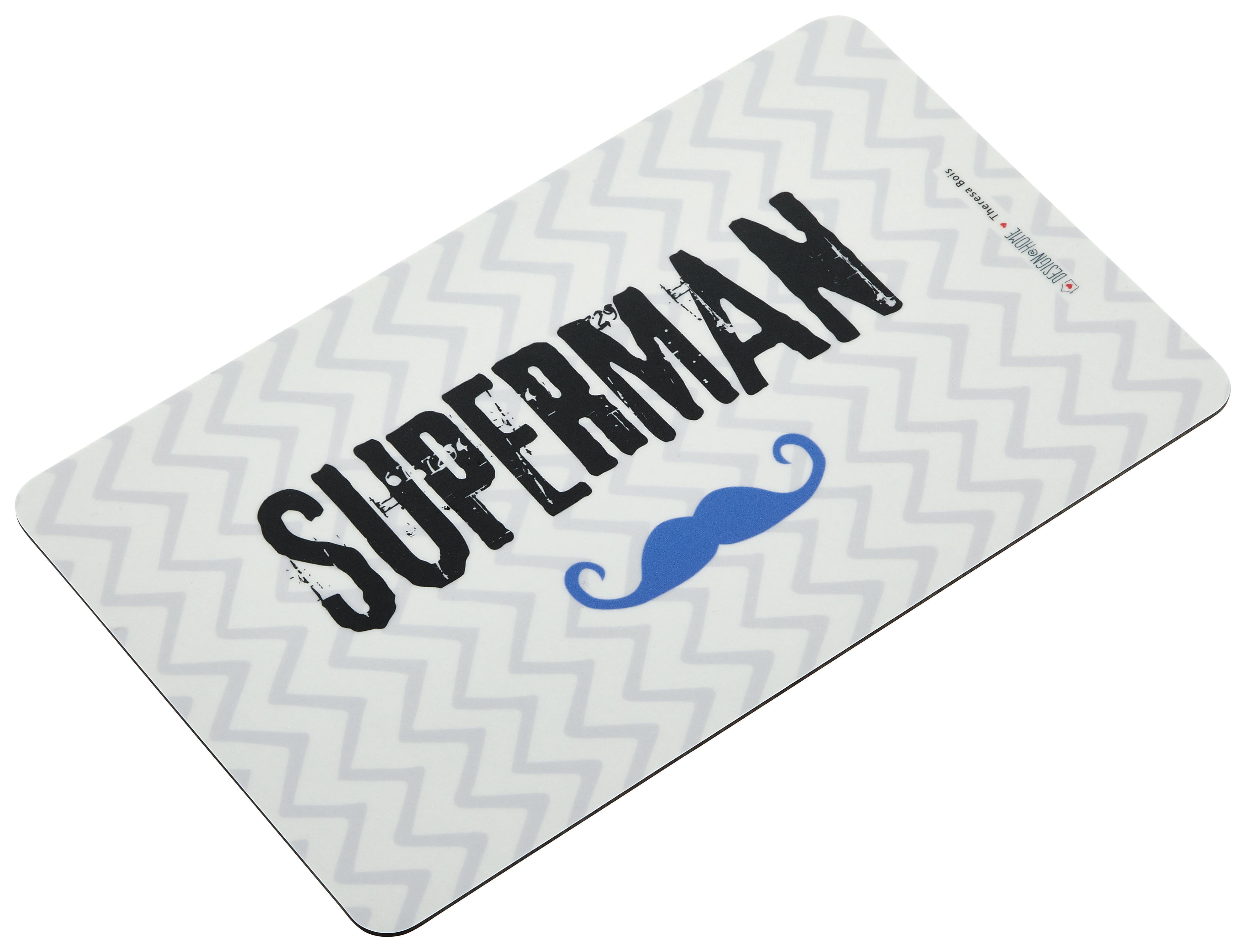 Schneidebrett Superman in Weiß - Schwarz/Weiß, KONVENTIONELL, Kunststoff (23,5/14,3/1,5cm)