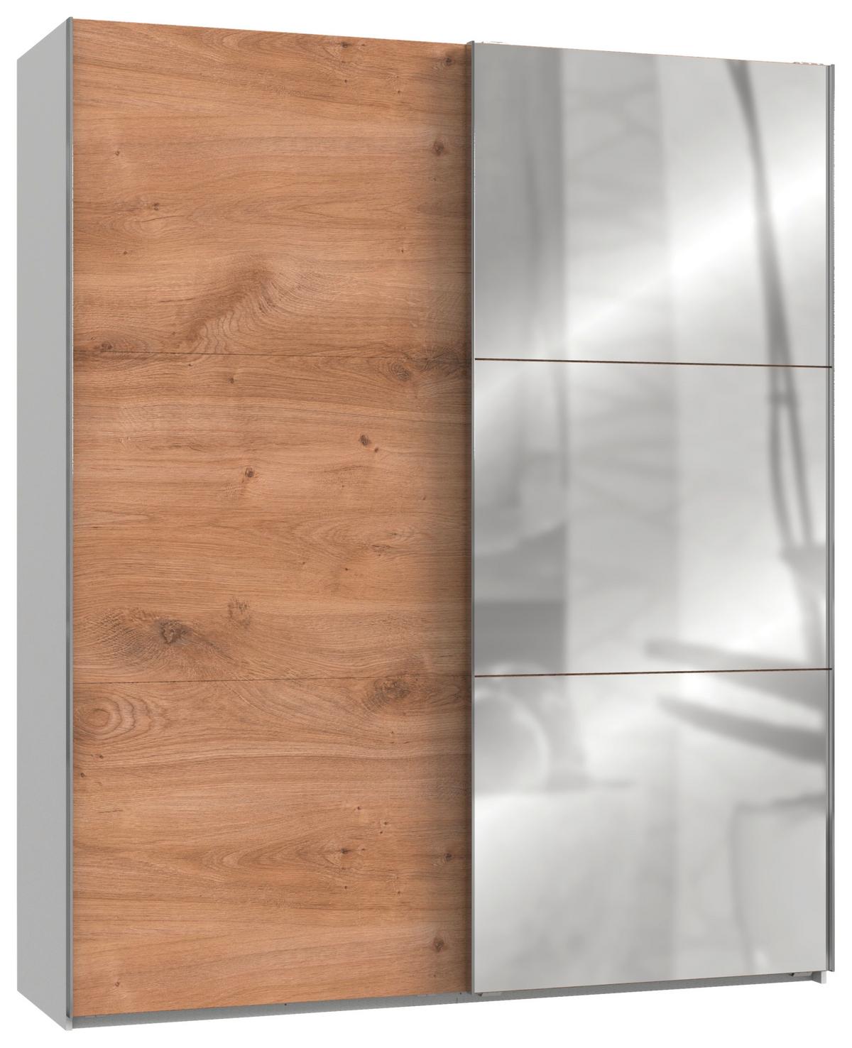 Ormar S Kliznim Vratima Level 36 A - bijela/boje hrasta, Moderno, drvni materijal/metal (200/236/65cm) - Modern Living