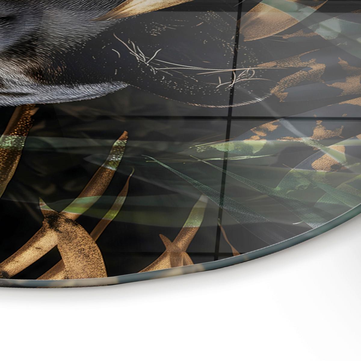 Glasbild Schwarz/Goldfarben - Goldfarben/Schwarz, Basics, Glas/Papier (70/100cm)