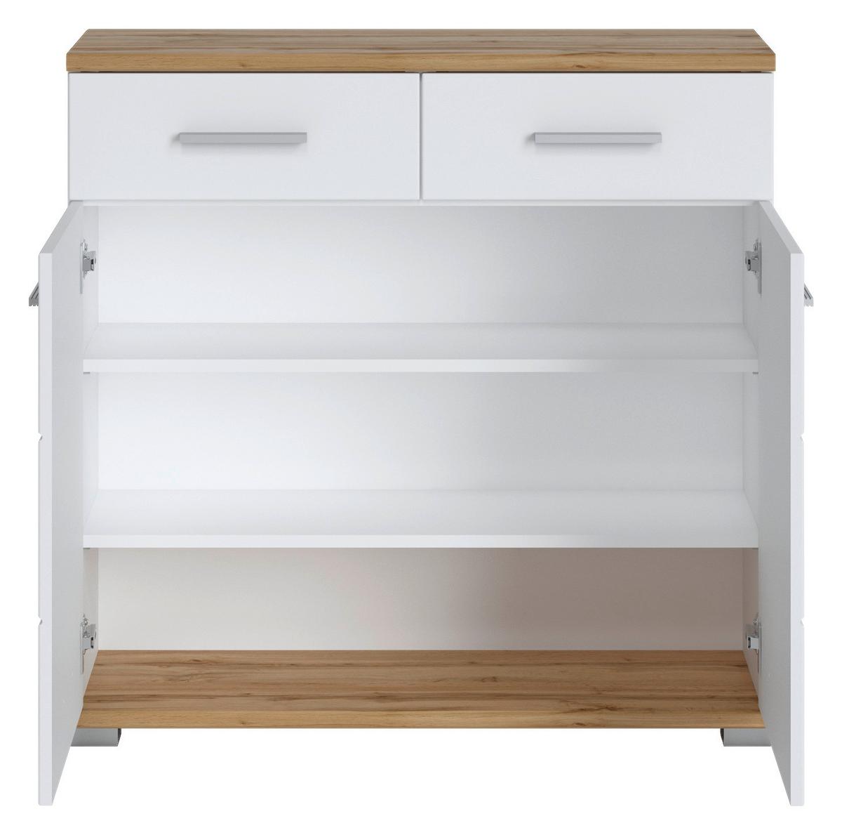 Omara Za Čevlje Hola, Bela, Barva Hrasta - hrast wotan/barve hrasta, Trend, umetna masa/leseni material (90/88/33,5cm)