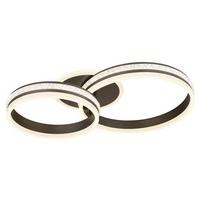 LED-Deckenleuchte Grouni Klar/Titanfarben max. 50 Watt - Klar/Titanfarben, Design, Kunststoff/Metall (65/40/14cm) - Globo