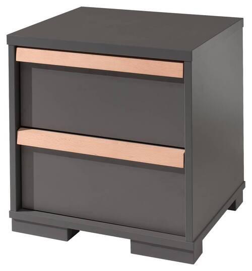 NACHTSCHRANK London B: 48,1 cm Anthrazit - Anthrazit/Buchefarben, MODERN, Holz/Holzwerkstoff (48,1/48,8/40cm) - MID.YOU