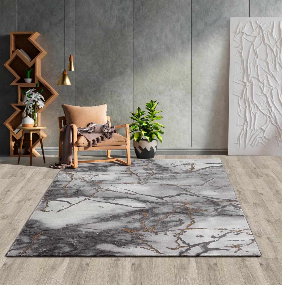 Webteppich Craft Goldfarben ca. 200x290cm - Goldfarben, KONVENTIONELL, Textil (200/290cm)