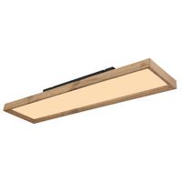 LED-Deckenleuchte Cinderalla in Naturfarben max. 24 Watt - Opal/Naturfarben, Natur, Holzwerkstoff/Kunststoff (80/20/8,5cm) - Globo