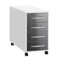 Anstellcontainer in Grau/Weiß - Alufarben/Weiß, MODERN, Holzwerkstoff/Kunststoff (43/75/80cm) - MÖMAX modern living