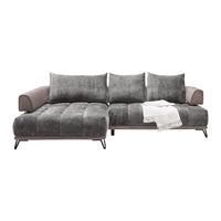 Ecksofa Morgan Grau - Schwarz/Grau, MODERN, Textil/Metall (184/67-87/262cm) - Mömax