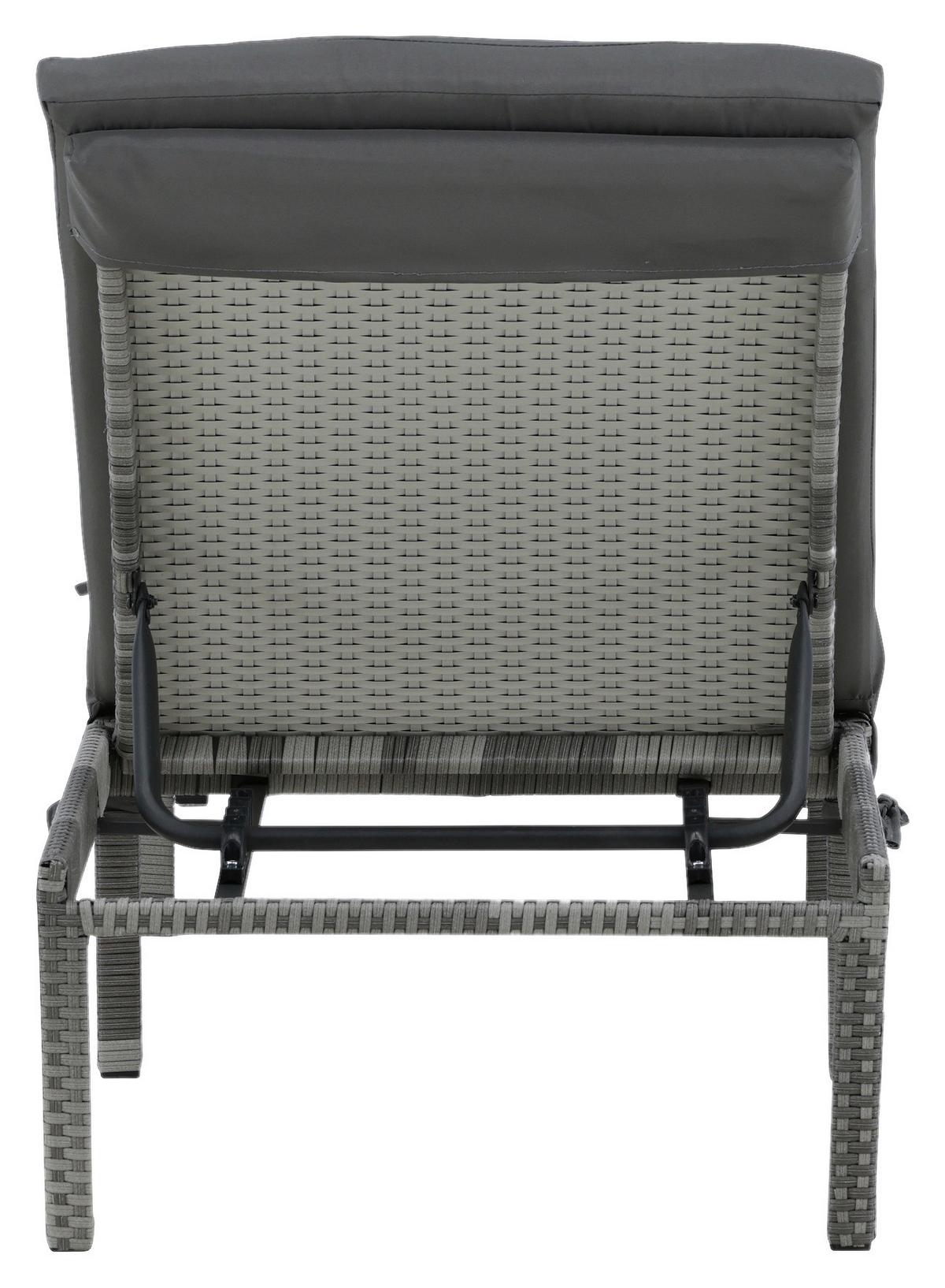 Gartenliege Bilbao ca. 59x84x198 cm Grau - Grau, KONVENTIONELL, Kunststoff/Textil (59/84/198cm) - Gardenson