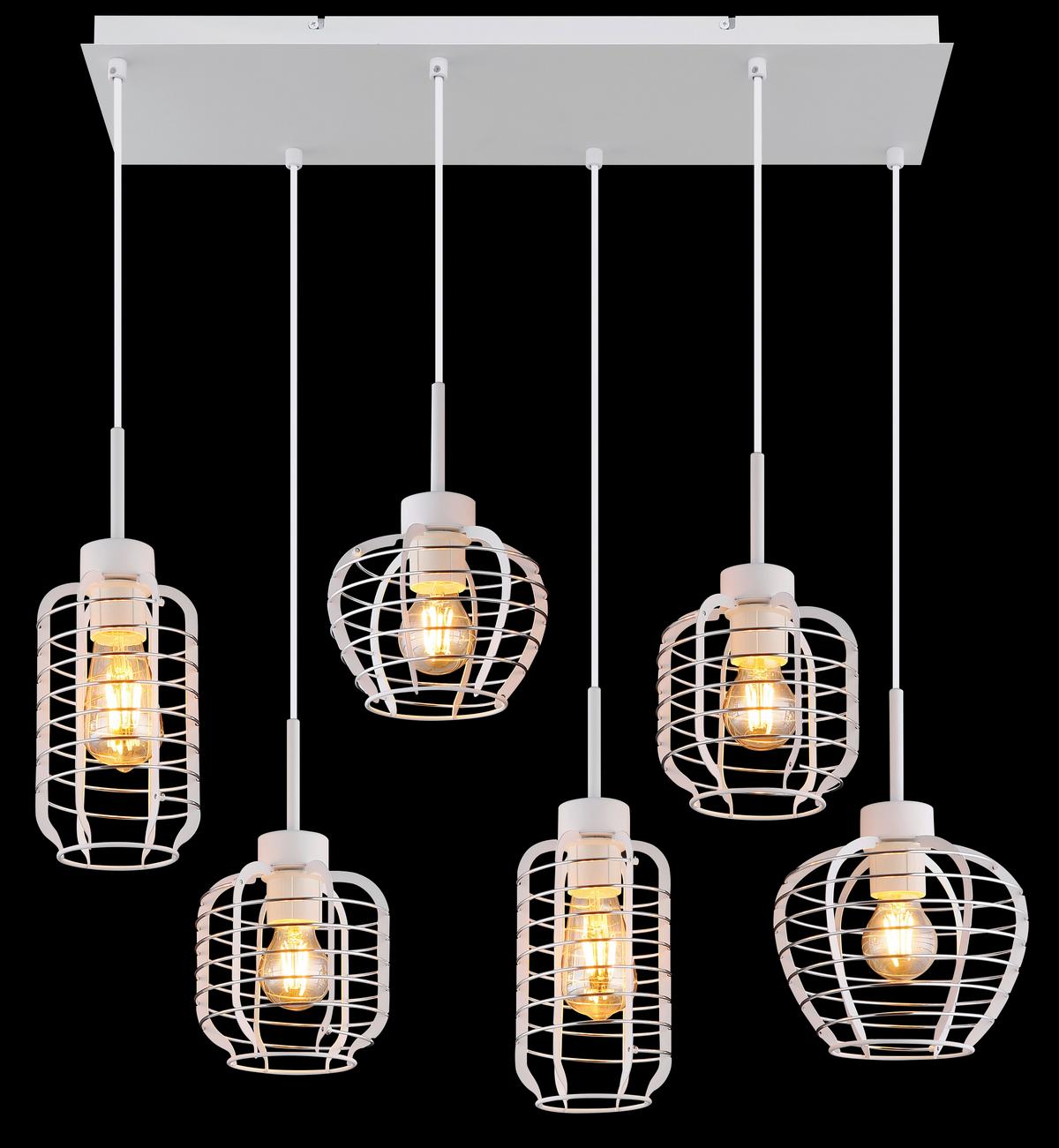 Viseća Svjetiljka Nesa - bijela/boje kroma, Basics, metal/plastika (77,5/33/120cm) - Globo