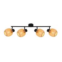 Deckenleuchte Natur Schwarz/Beige max. 5 Watt - Beige/Schwarz, MODERN, Naturmaterialien/Metall (92/13/18.5cm)