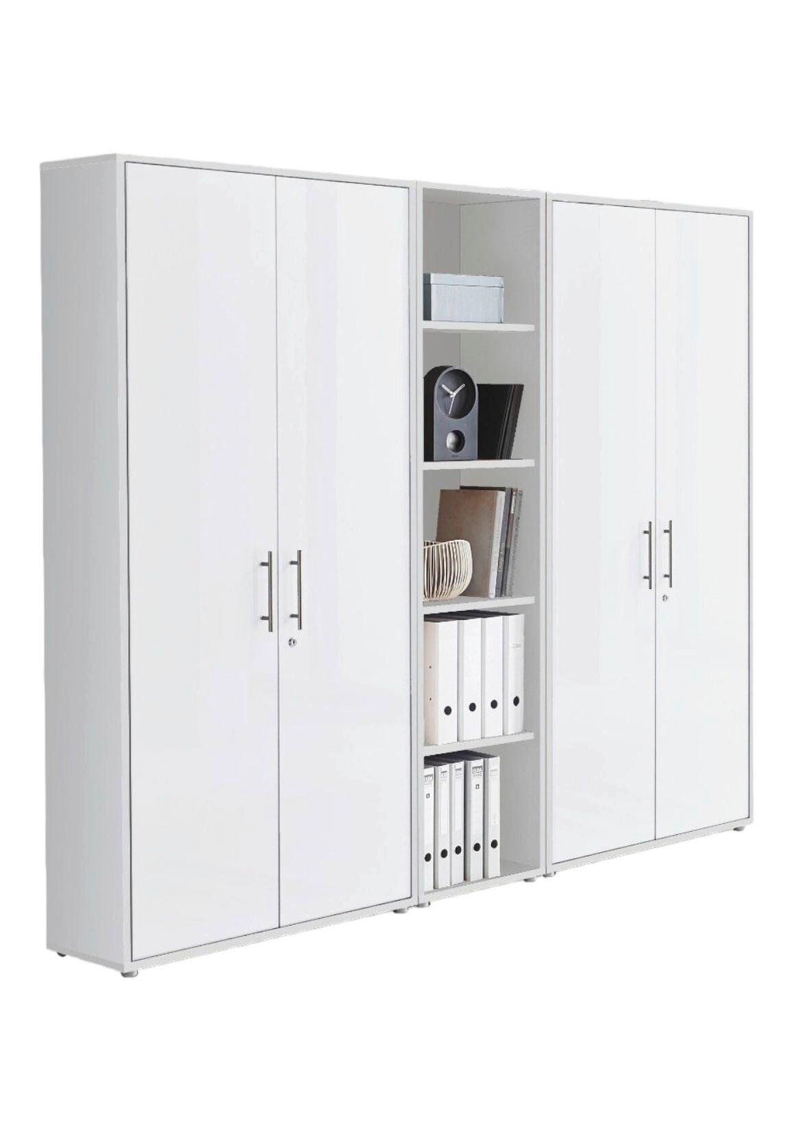 Aktenschrank Office Edition Sw Set 10 Weiß - Weiß, MODERN, Holzwerkstoff (212,9/185,6/33cm) - MID.YOU