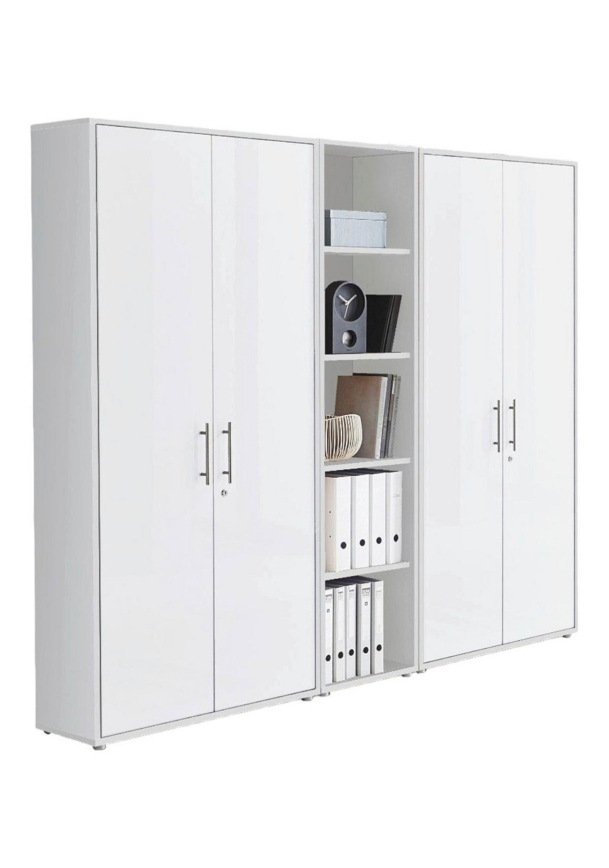Aktenschrank Office Edition Sw Set 10 Weiß - Weiß, MODERN, Holzwerkstoff (212,9/185,6/33cm) - MID.YOU