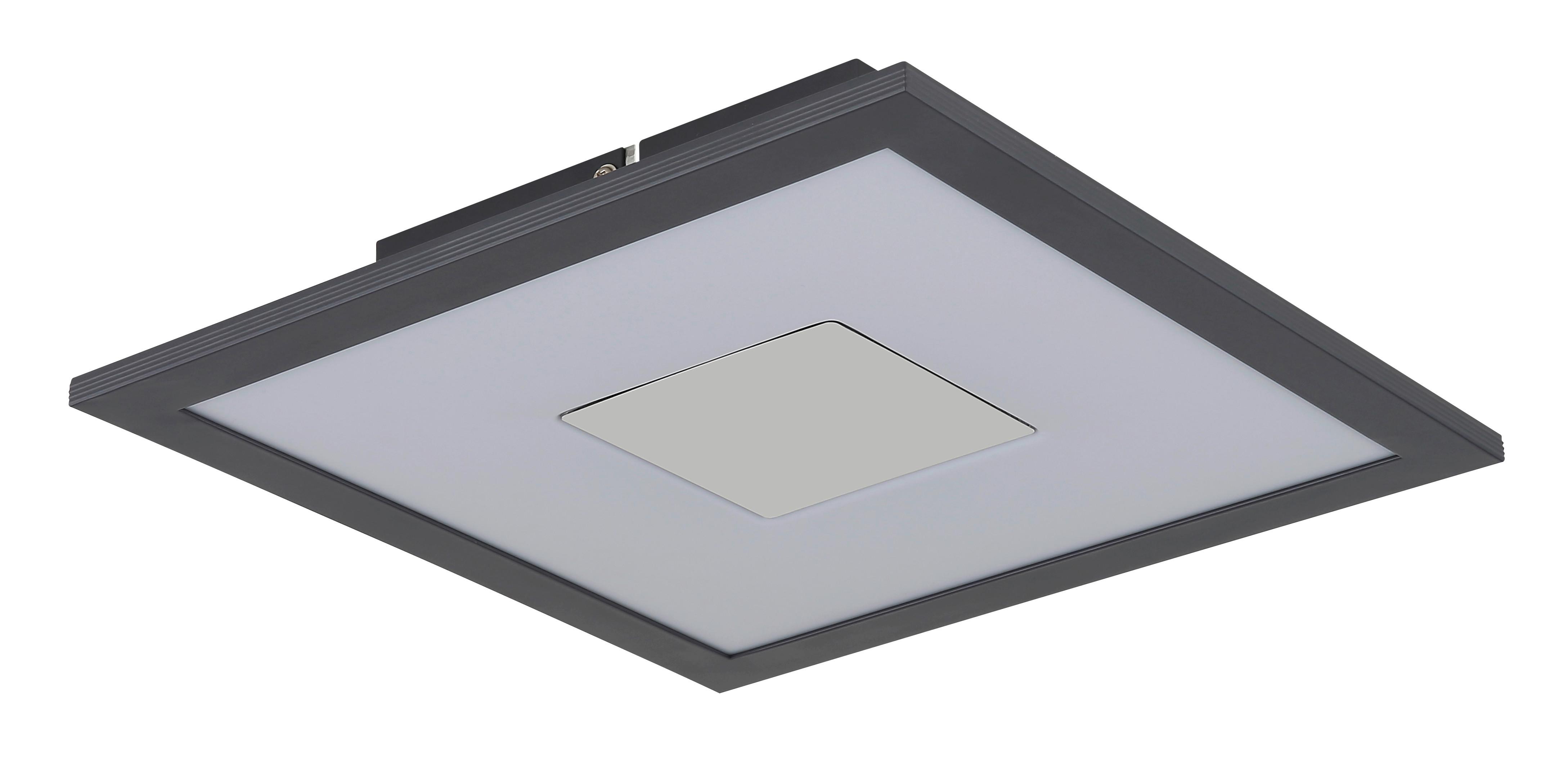 LED-DECKENLEUCHTE 41608T DORO - Weiss/Silberfarben, Design, Kunststoff/Metall (30/30/6cm) - Globo