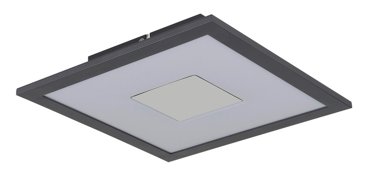 LED-DECKENLEUCHTE 41608T DORO - Weiss/Silberfarben, Design, Kunststoff/Metall (30/30/6cm) - Globo