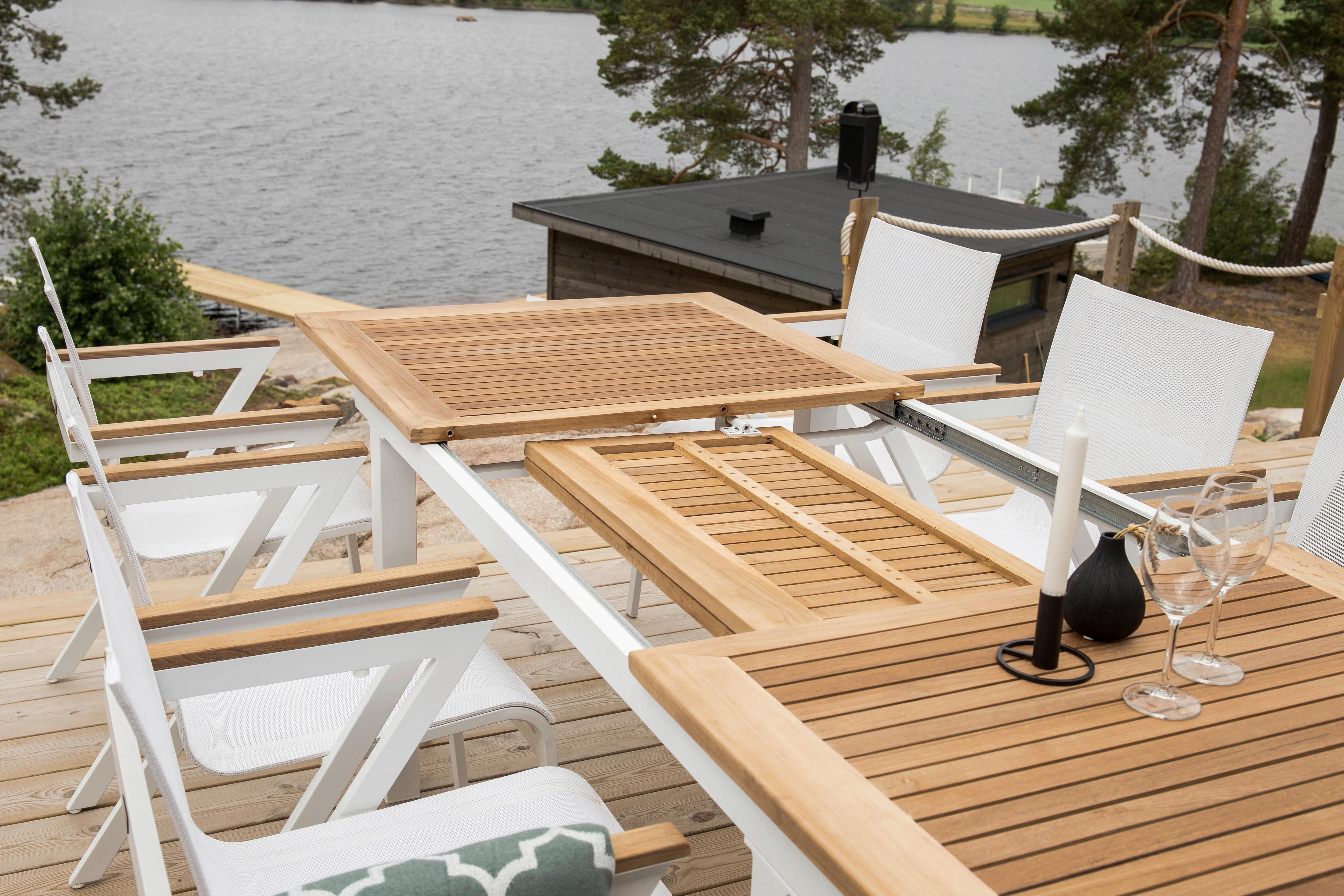 Stapelsessel-Set Mexico 2er Set ca. 57x87 cm Alu Weiß - Weiß, KONVENTIONELL, Holz/Metall (57/87/61cm) - Gardenson