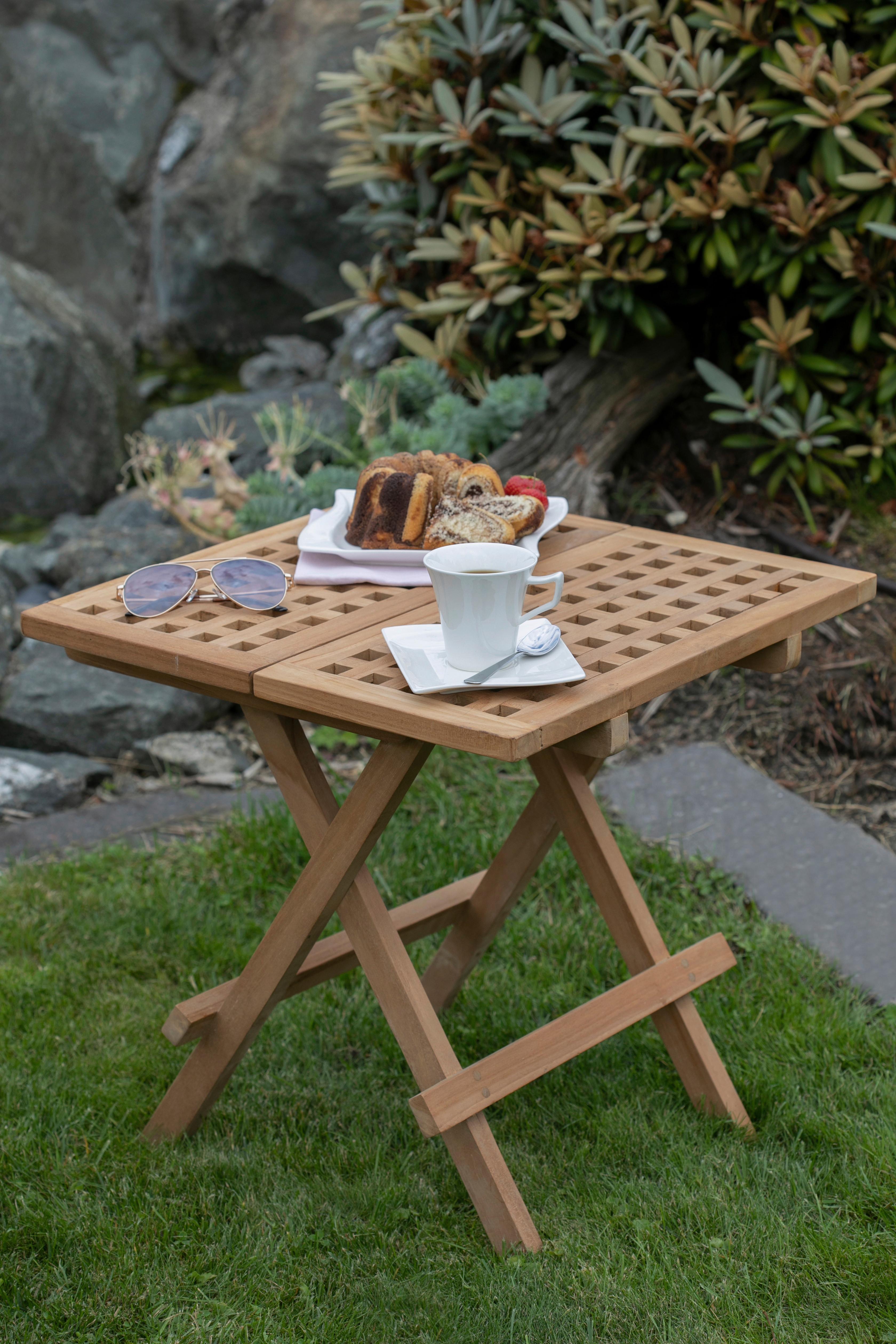 Gartenbeistelltisch Woodie Teak - Teakfarben, Basics, Holz (50/50/50cm) - Gardenson