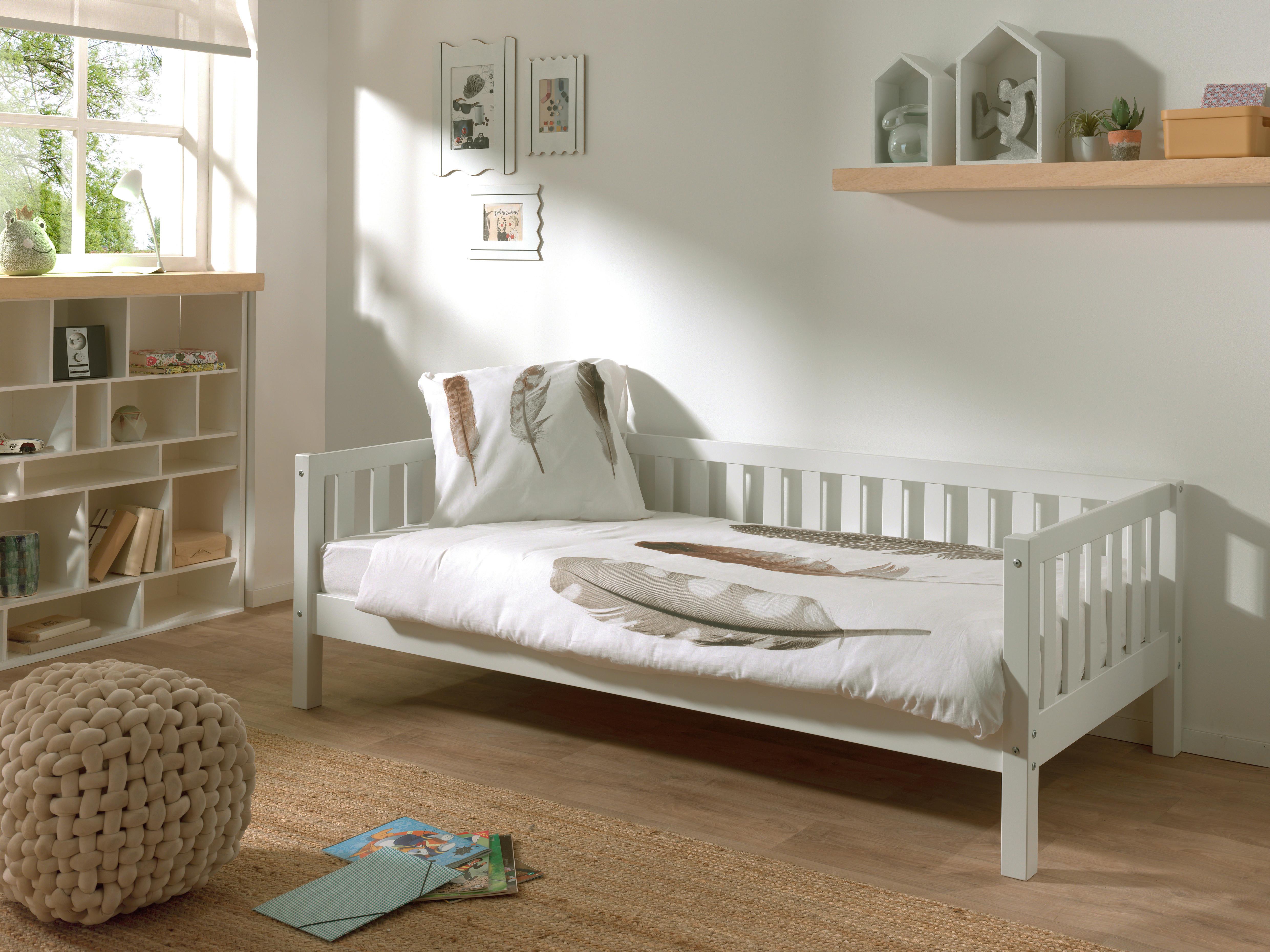 Kinder-/Juniorbett Fritz Weiß ca. 90x200 cm - Weiß, MODERN, Holz/Holzwerkstoff (90/200cm) - Vipack