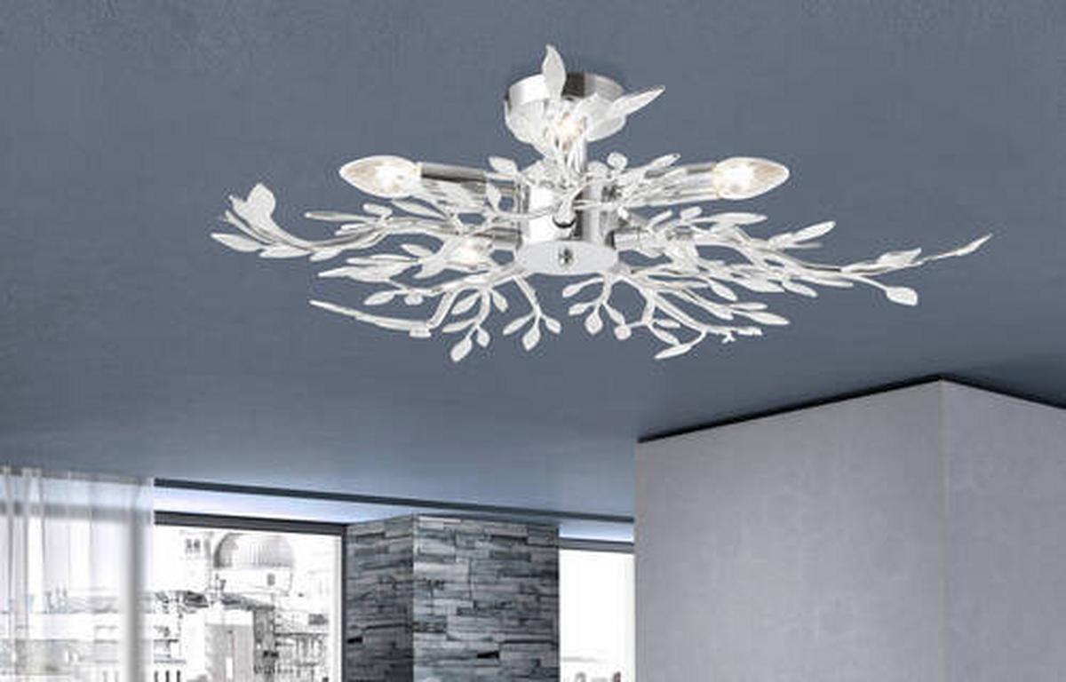Deckenleuchte Flash in Chromfarben max. 40 Watt - Chromfarben, KONVENTIONELL, Kunststoff/Metall (71/16cm) - Globo