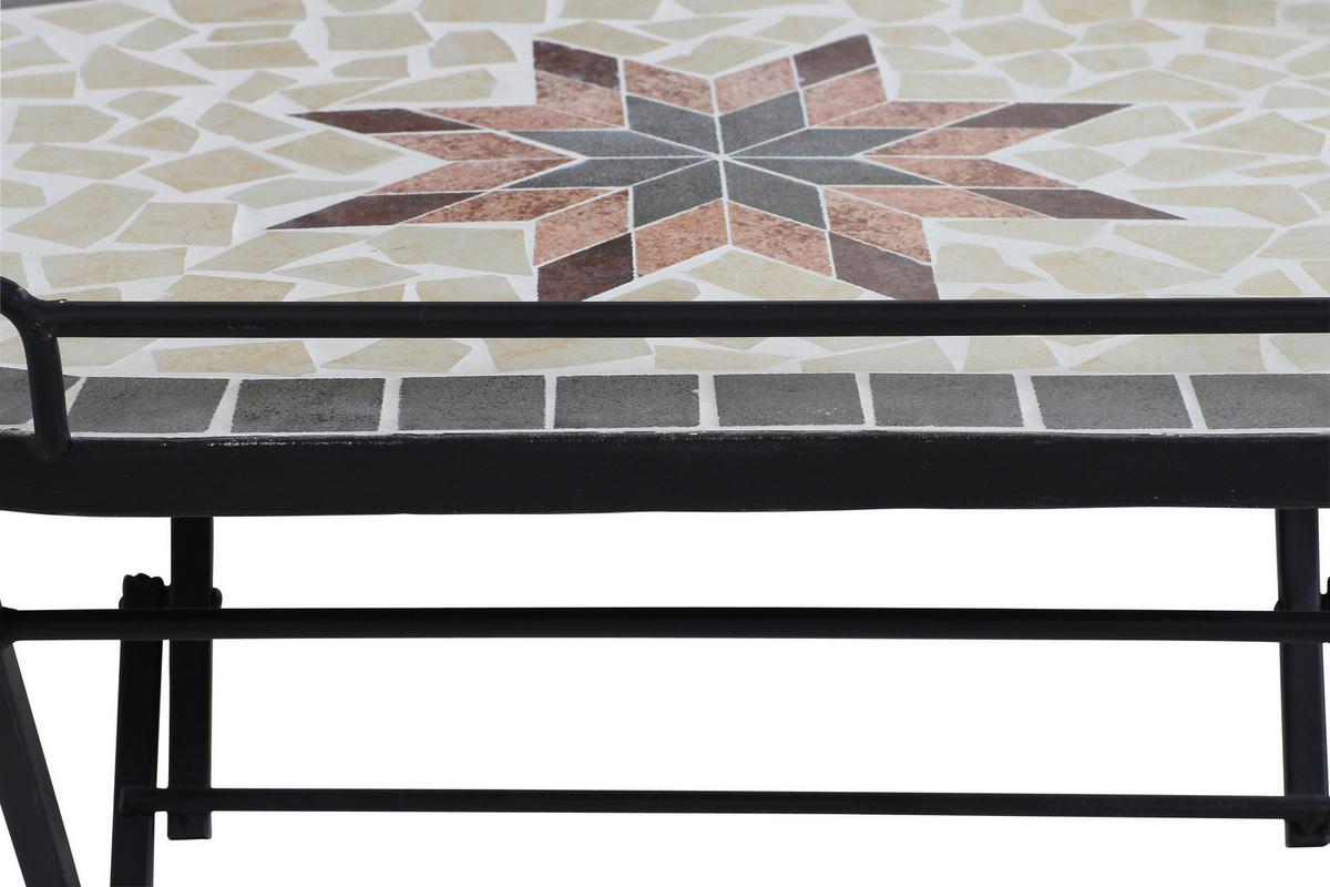 GARTENBEISTELLTISCH 875348 - Multicolor/Schwarz, MODERN, Keramik/Metall (68/41/60cm) - Siena Garden