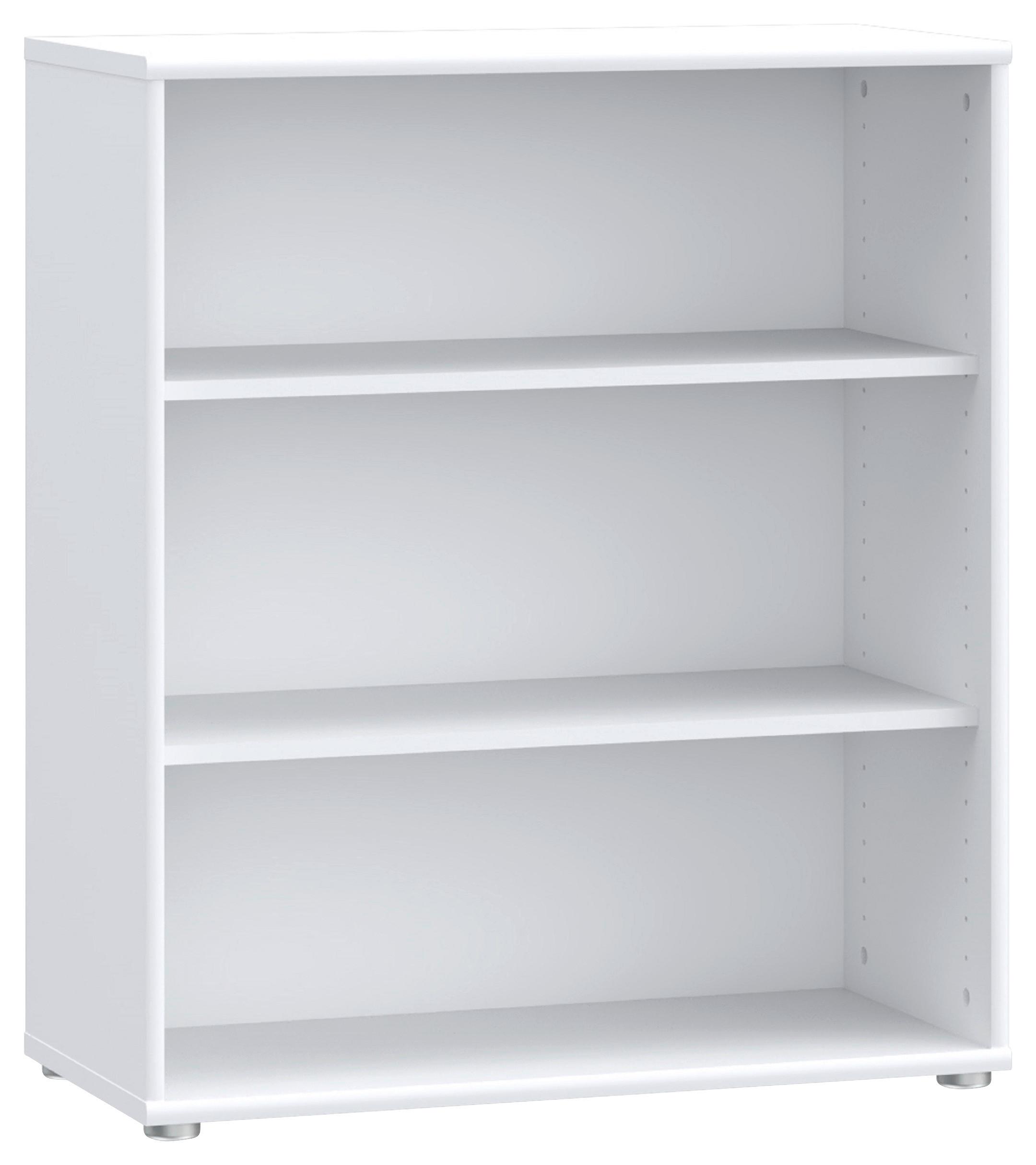 REGAŁ TEMPRA 2 - biały/kolor aluminiowy, Design, materiał drewnopochodny (73,7/85,5/34,8cm)