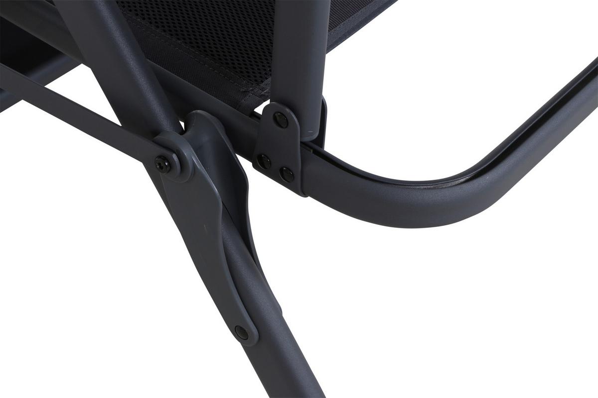 GARTEN-RELAXLIEGE Premium B: 75cm - Anthrazit, KONVENTIONELL, Textil/Metall (75/123/91cm) - Siena Garden