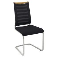 KRZESŁO NA PŁOZIE LILLI - kolor dębowy/kolor stalowy, Design, metal/drewno (47/99/59cm) - Venjakob