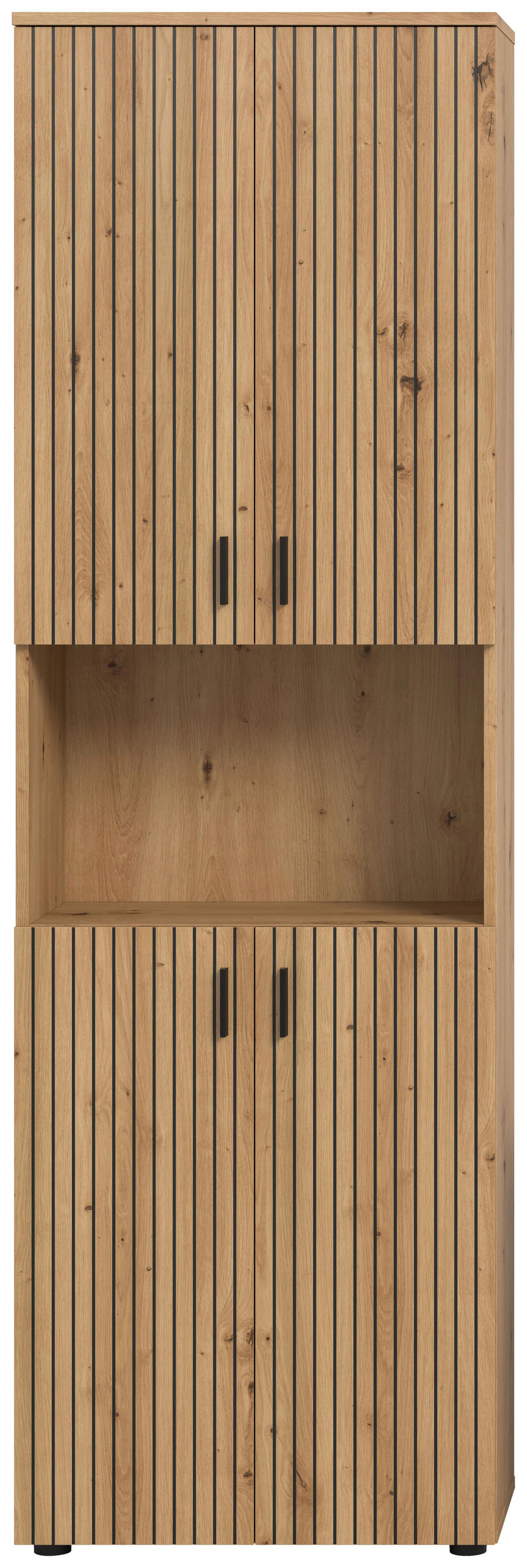 Visoki Element Mone - hrast Artisan/crna, Basics, drvni materijal/plastika (60/192/30cm) - MID.YOU