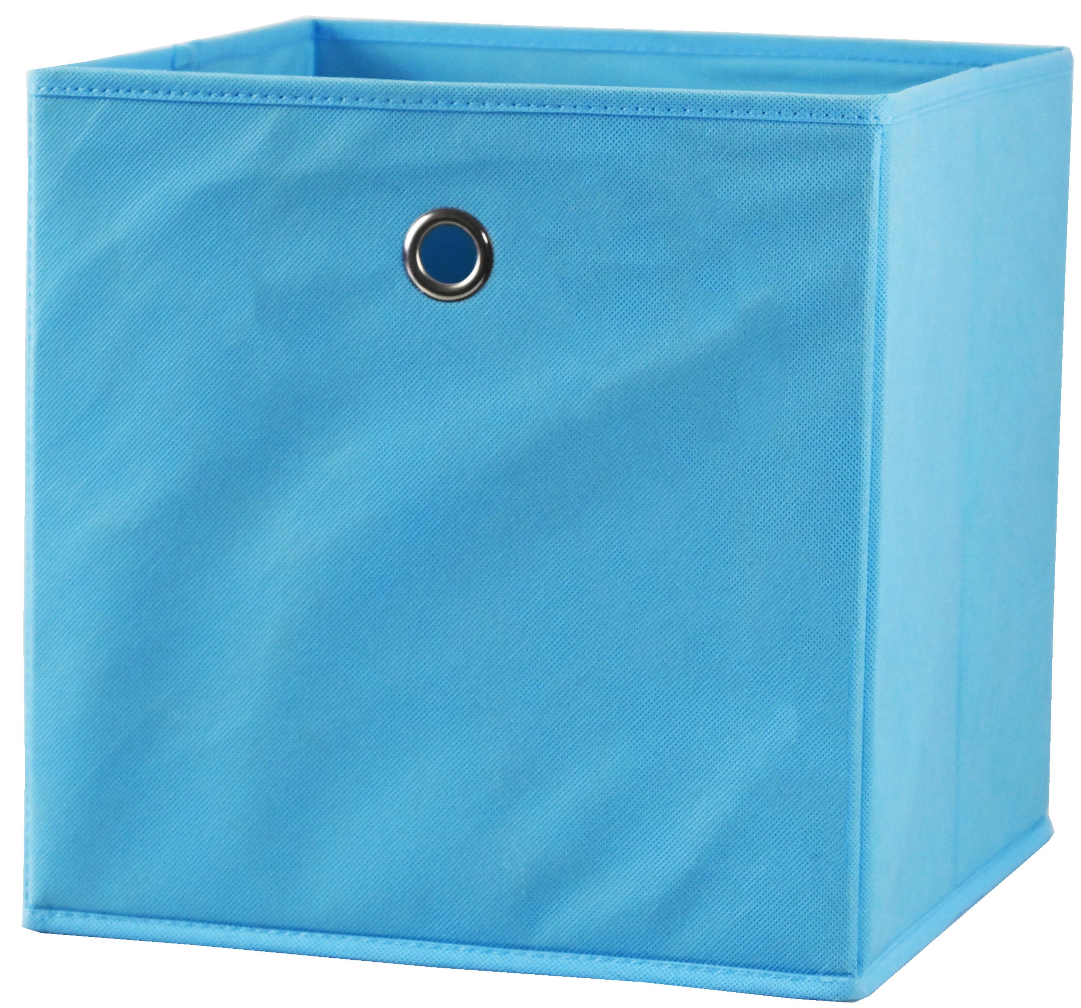 Faltbox Fibi in Blau - Hellblau, Konventionell, Karton/Textil (30/30/30cm) - Modern Living