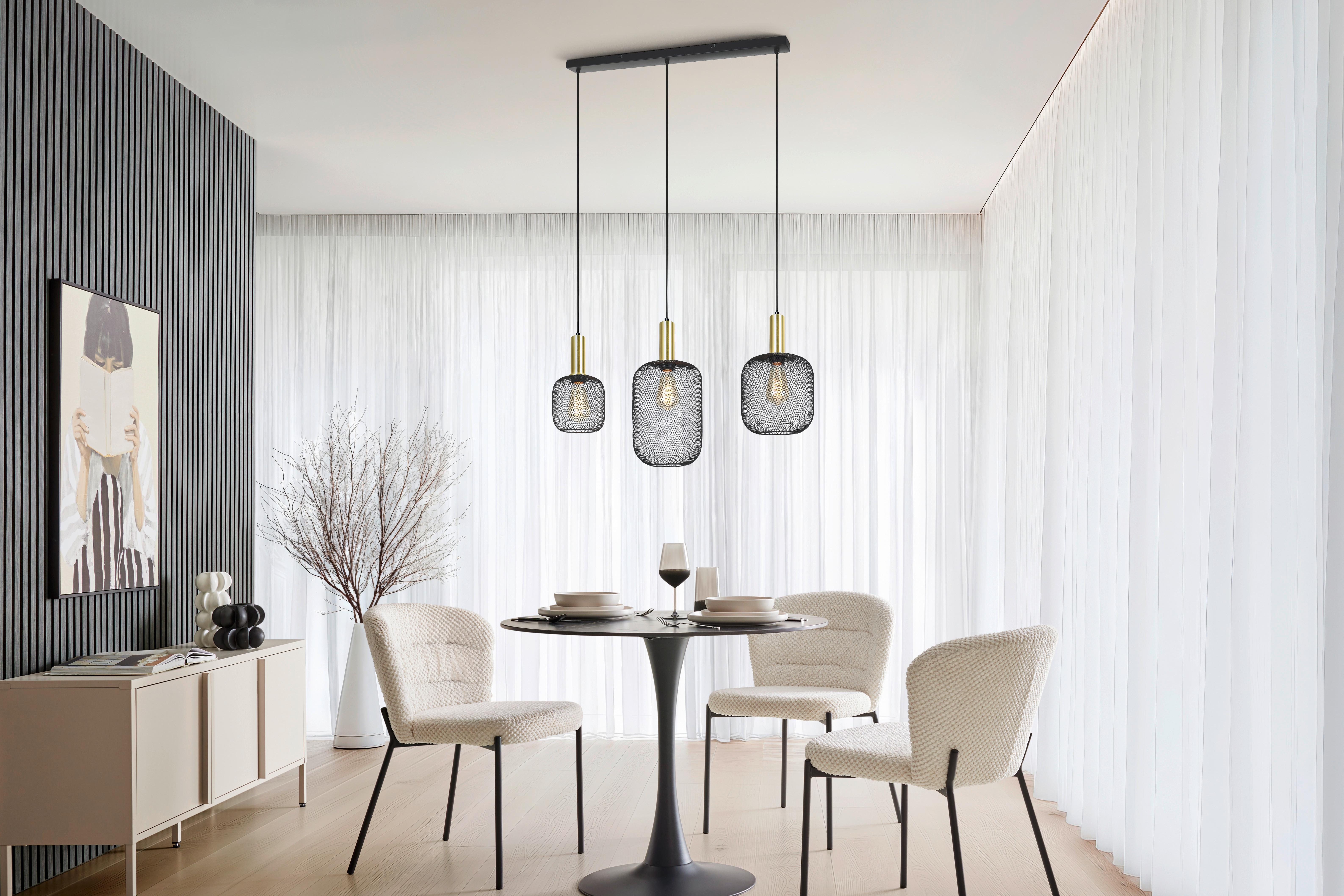 HÄNGLAMPA DRATO - svart/guldfärgad, Modern, metall (81.5/20/120cm) - Mömax