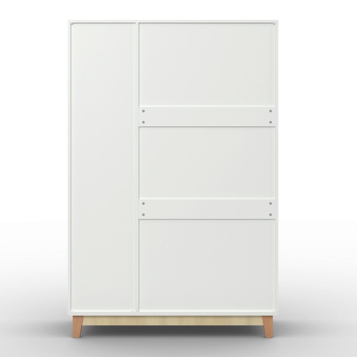 Kinderkleiderschrank Enny Weiß/Buchefarben ca.120x182x54 - Buchefarben/Weiß, MODERN, Holz/Holzwerkstoff (120/182/54cm) - Bessagi Kids