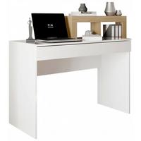 Schreibtisch Easy Office Eichefarben/Weiß - Eichefarben/Weiß Hochglanz, MODERN, Holzwerkstoff (138/99/50cm) - Mömax