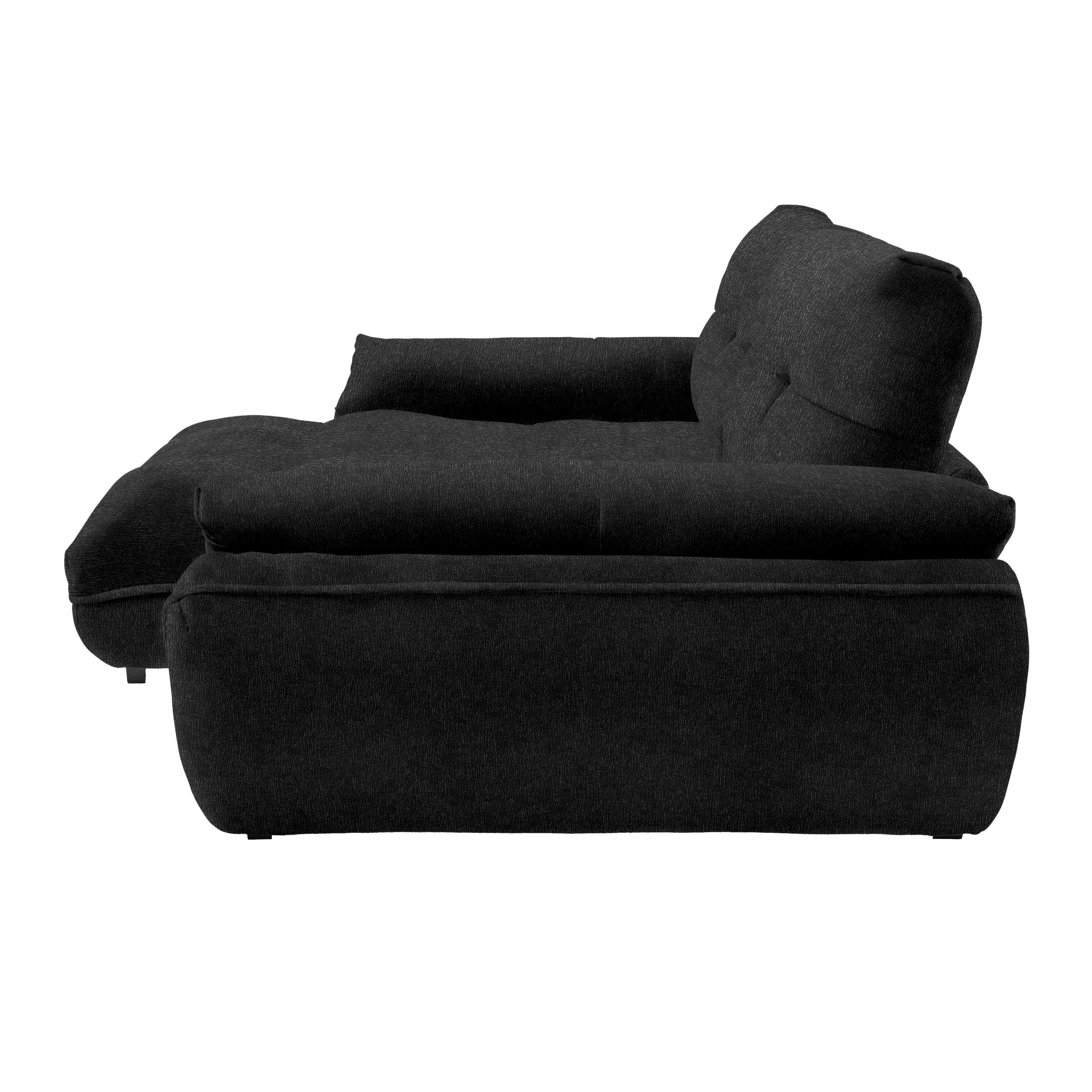 Wohnlandschaft Vivo Schwarz - Schwarz, MODERN, Kunststoff/Textil (179/63/317cm) - Premium Living