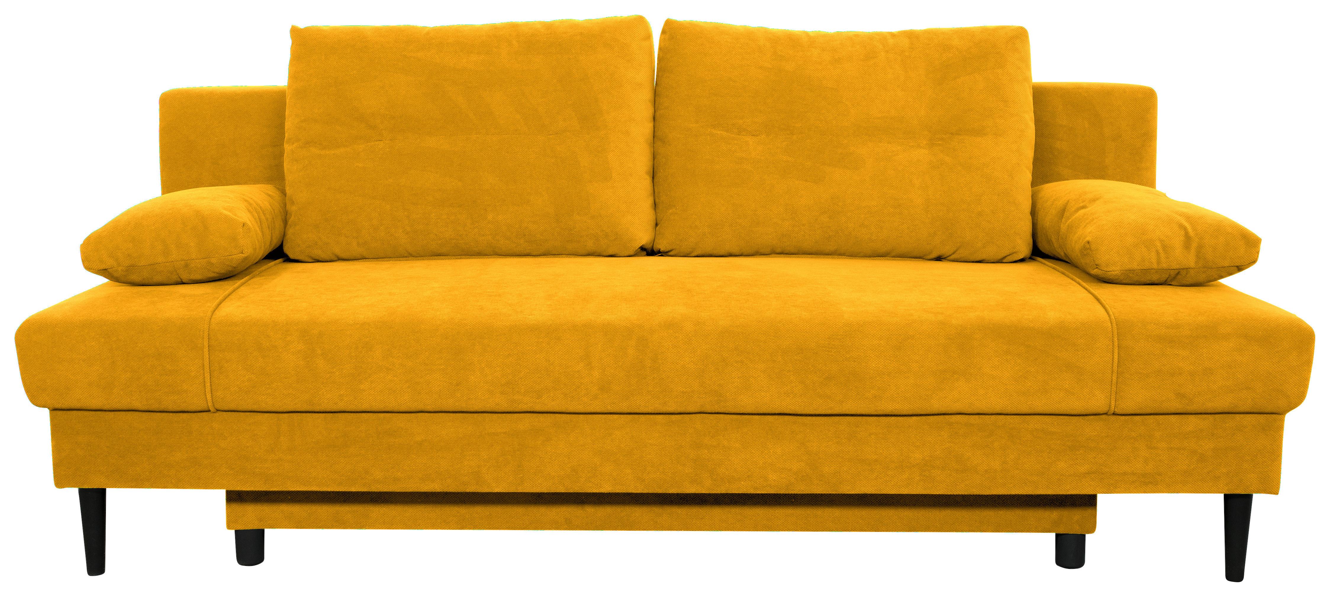 SOFA Z FUNKCJĄ SPANIA RITA - czarny/żółty, Konventionell, tworzywo sztuczne/tkanina (199/88/88cm) - Carryhome
