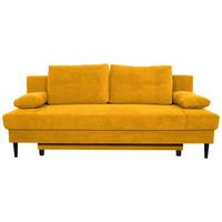 SOFA Z FUNKCJĄ SPANIA RITA - czarny/żółty, Konventionell, tworzywo sztuczne/tkanina (199/88/88cm) - Carryhome