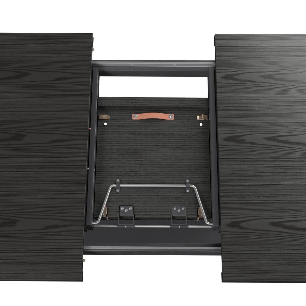 Kihúzható Asztal Fekete Amado - fekete, Modern, faalapú anyag/fa (160-200/90/76cm) - Bessagi Home