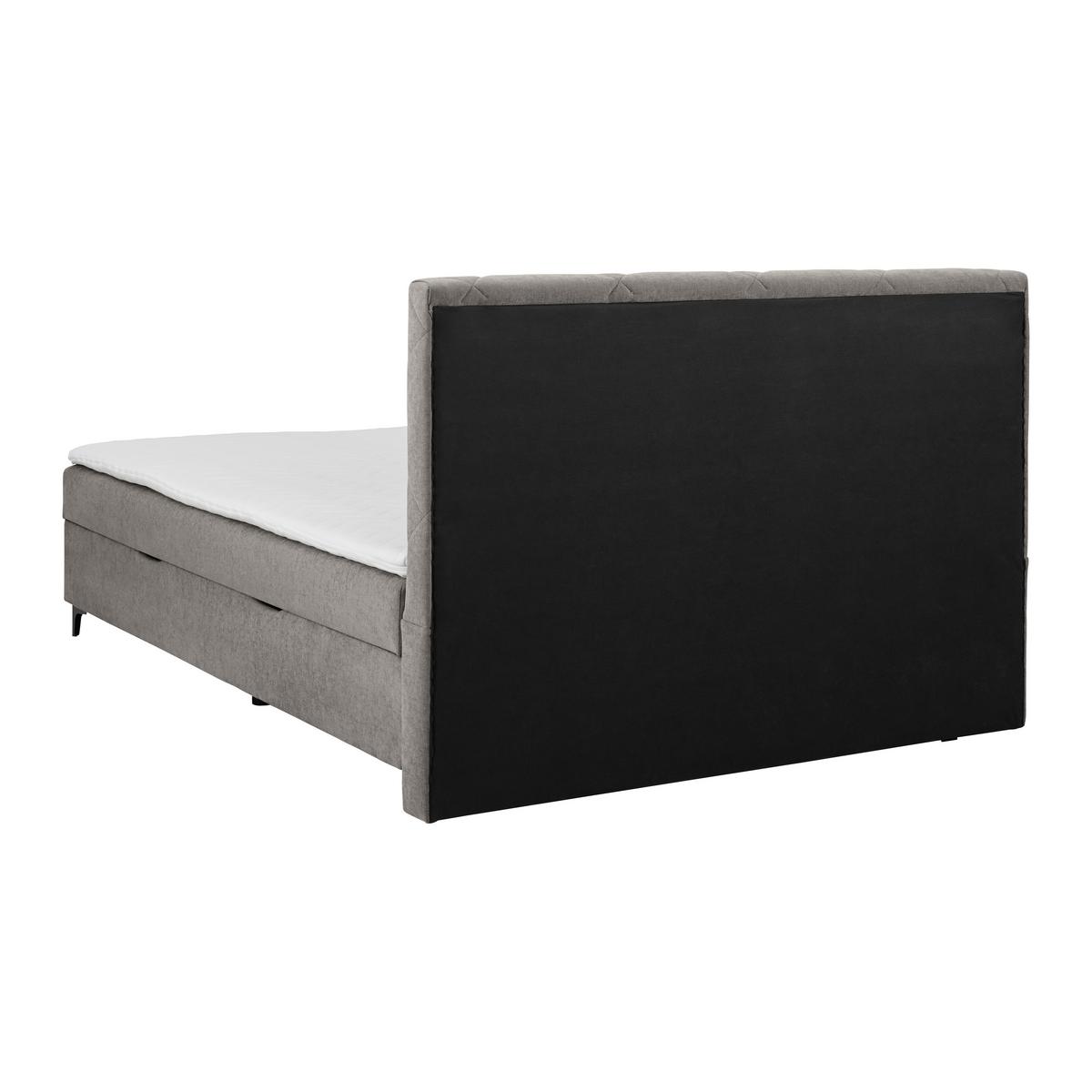 Boxbett Wind Dunkelgrau ca. 160x200cm - Dunkelgrau/Schwarz, KONVENTIONELL, Textil/Metall (160/200cm) - Mömax