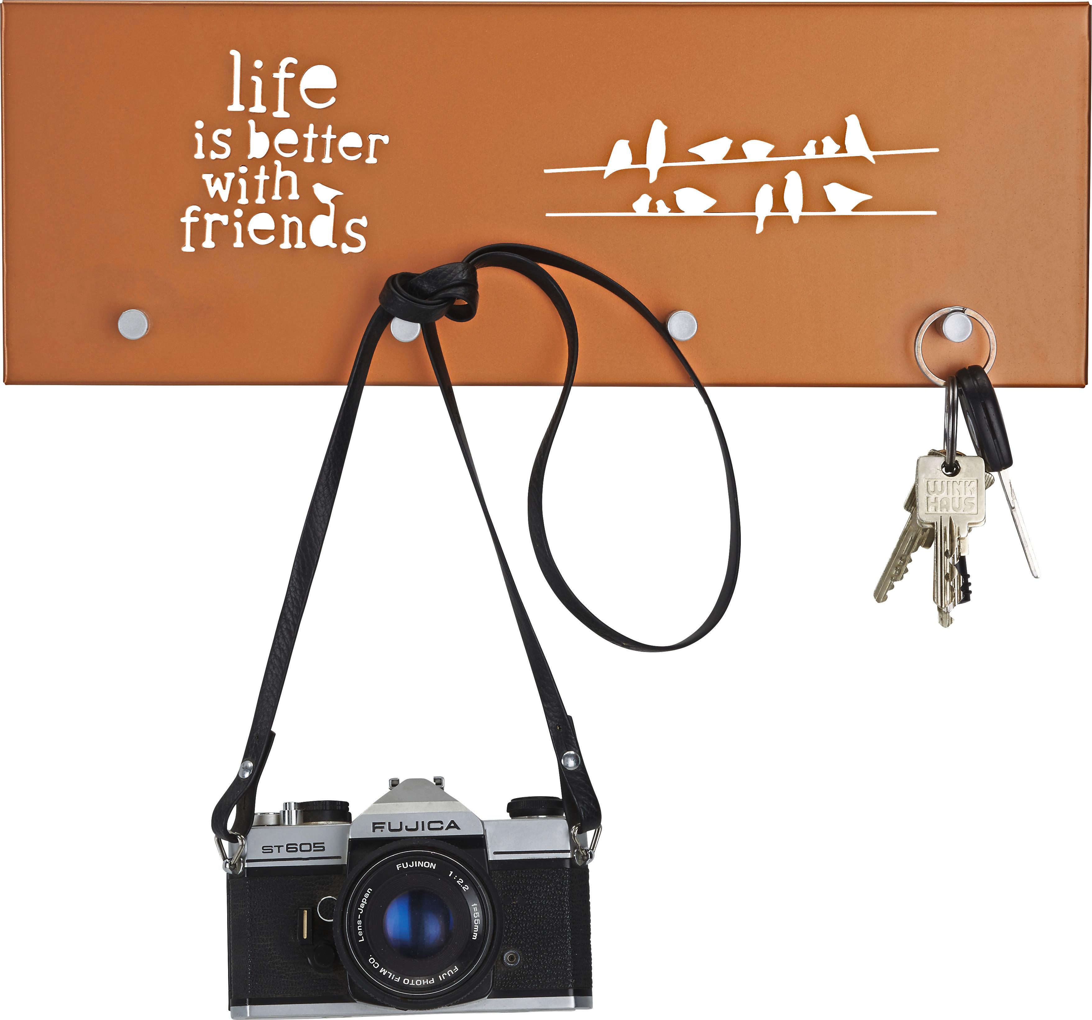 Fali Akasztó Réz Színű Life Kupfer - rézvörös, Lifestyle, fém (40/14/4cm)