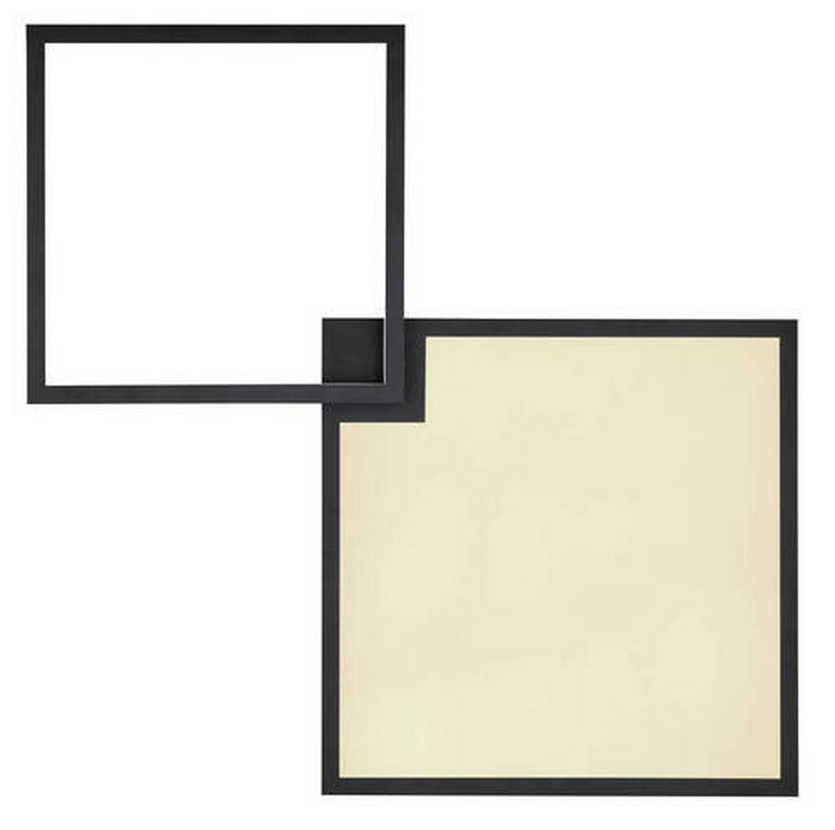 LED-Deckenleuchte Jacky Schwarz/Dunkelbraun max.40Watt - Dunkelbraun/Opal, Design, Holzwerkstoff/Kunststoff (85,5/55/10cm) - Globo