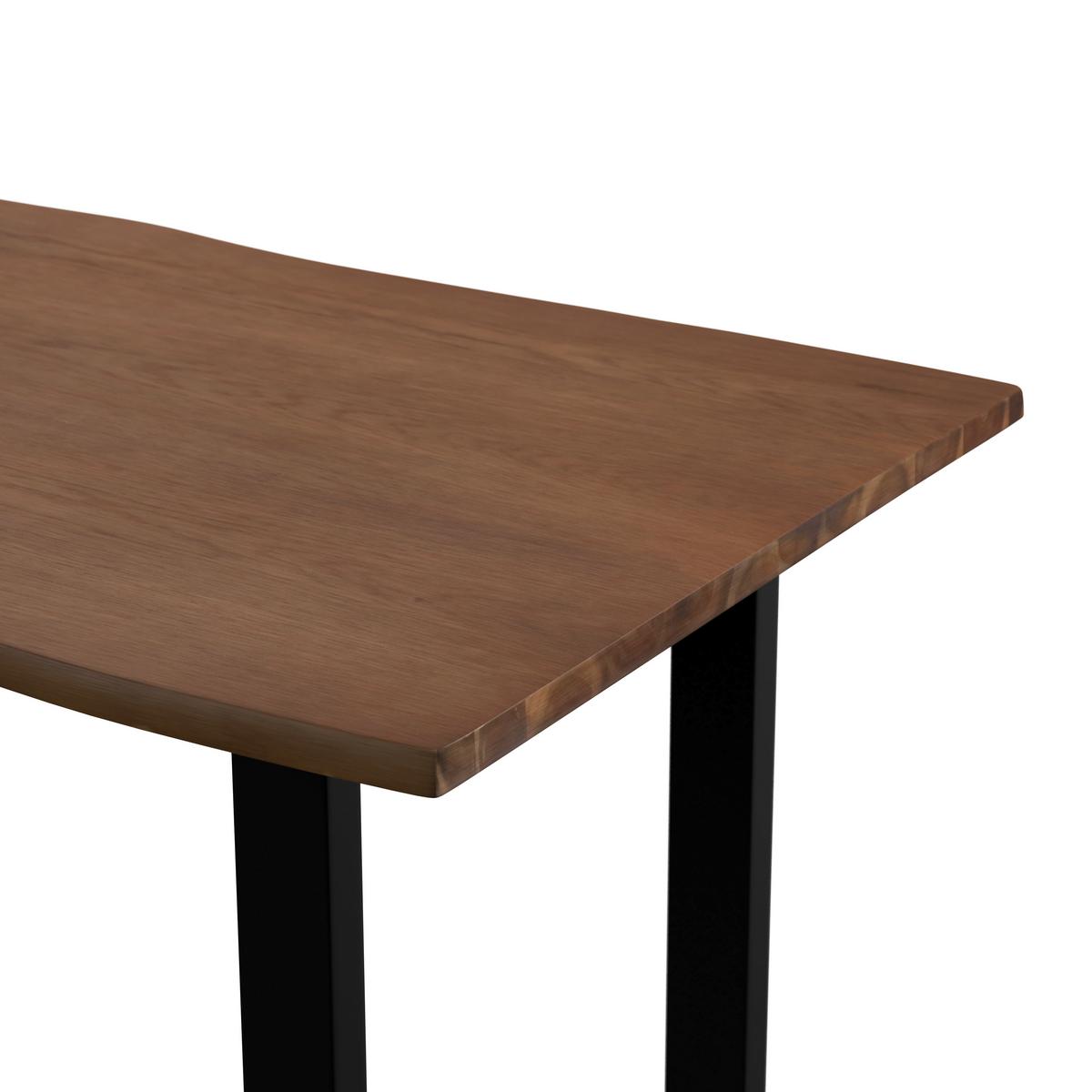 Esstisch Dale in Holz Akazie massiv/furniert ca. 180x90 cm - Walnussfarben/Schwarz, MODERN, Holz/Metall (180/90/76cm) - Bessagi Home