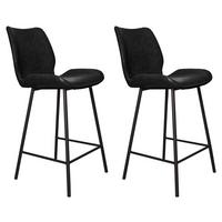 Barhocker-Set Barron 2er-Set ca. 47x99 cm Schwarz - Schwarz, KONVENTIONELL, Kunststoff/Textil (47/99/55cm) - MID.YOU