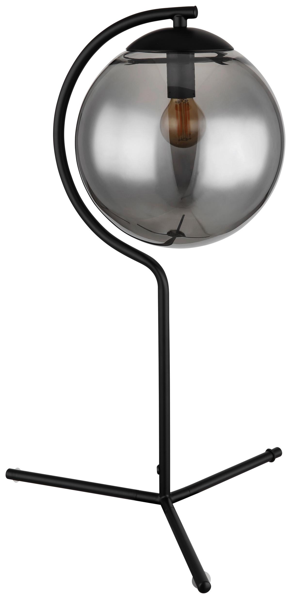 TISCHLEUCHTE PORRY SCHWARZ D: 35CM 1-FLM. - Schwarz, Basics, Glas/Metall (35/50cm) - Globo