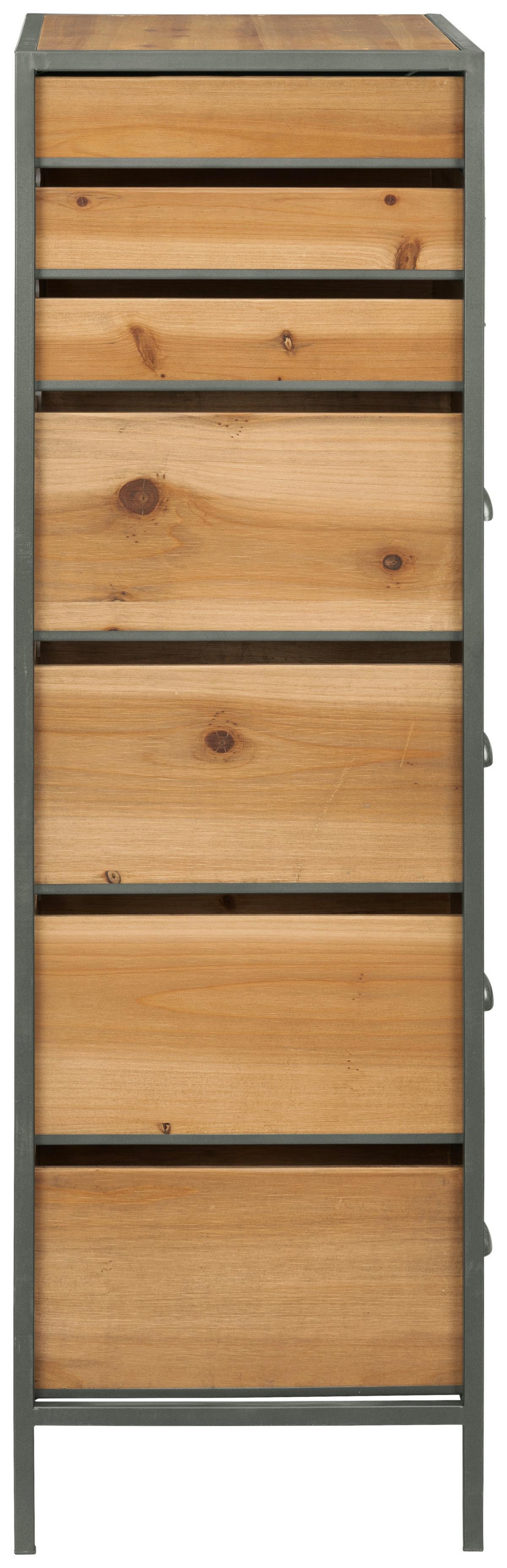 KOMODA TOM - kolor naturalny/kolor mosiężny, Konventionell, metal/drewno (50/120/38cm) - Livetastic