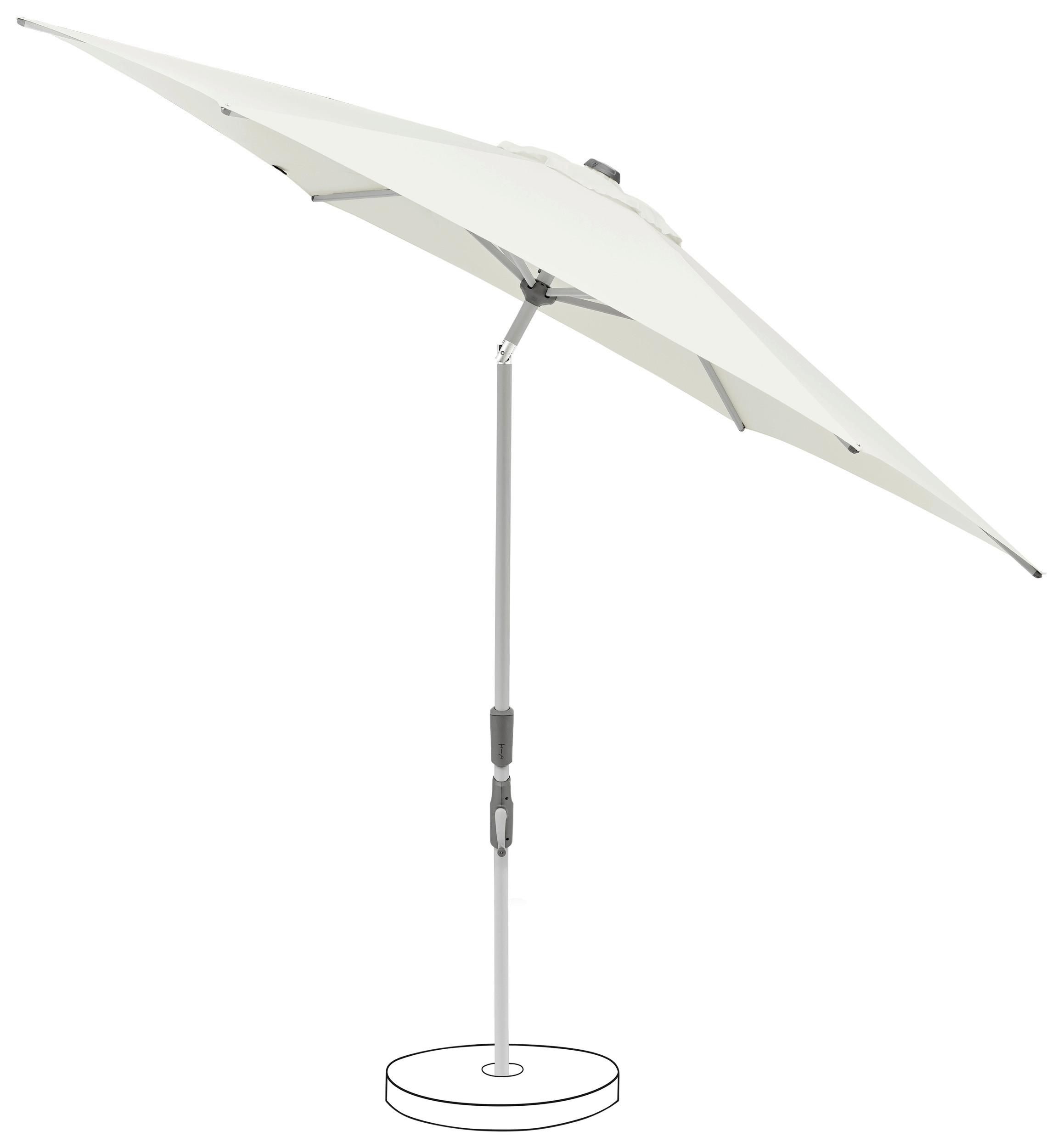 Sonnenschirm Slide Weiß Ø ca. 300cm - Silberfarben/Weiß, Basics, Textil/Metall (300cm) - Suncomfort by Glatz