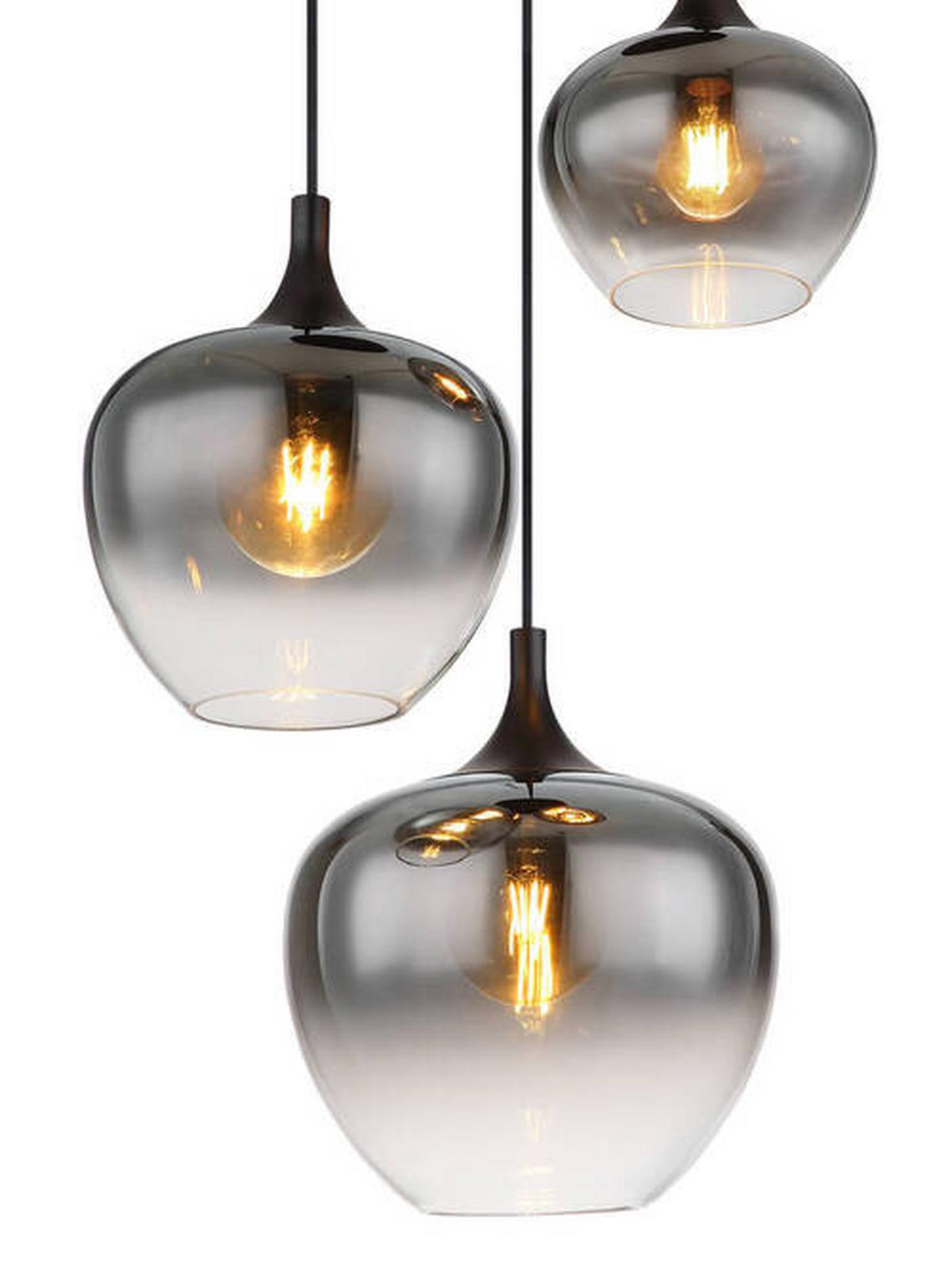 LAMPA WISZĄCA 15548-3H - czarny, Design, metal/szkło (48/120cm) - Globo
