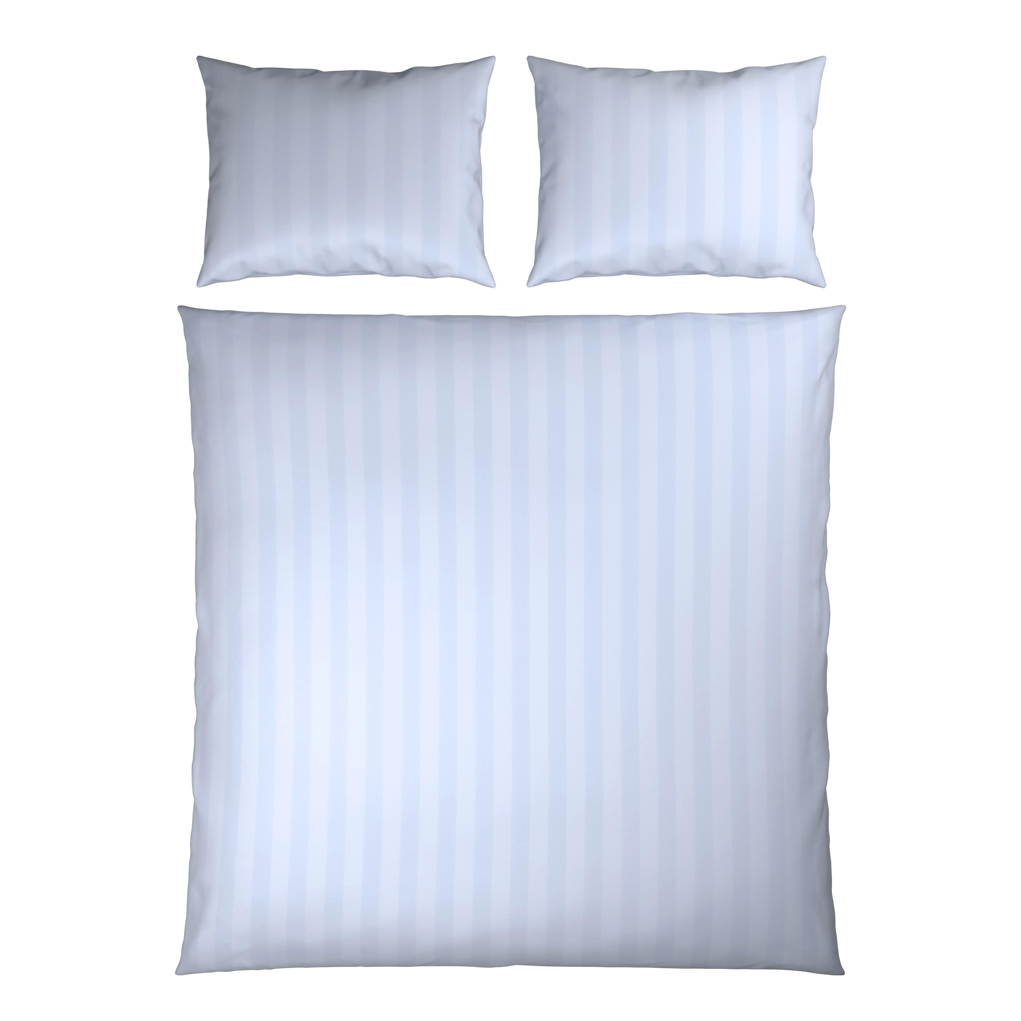 Lenjerie de pat, Xenia Streif 2x50x70/200x220 cm - alb, Modern, textil (200/220cm) - Premium Living