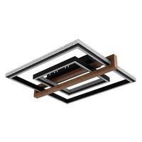 LED-DECKENLEUCHTE 48137  DELORIS - Klar/Dunkelbraun, Basics, Holz/Kunststoff (50/55/11,5cm) - Globo