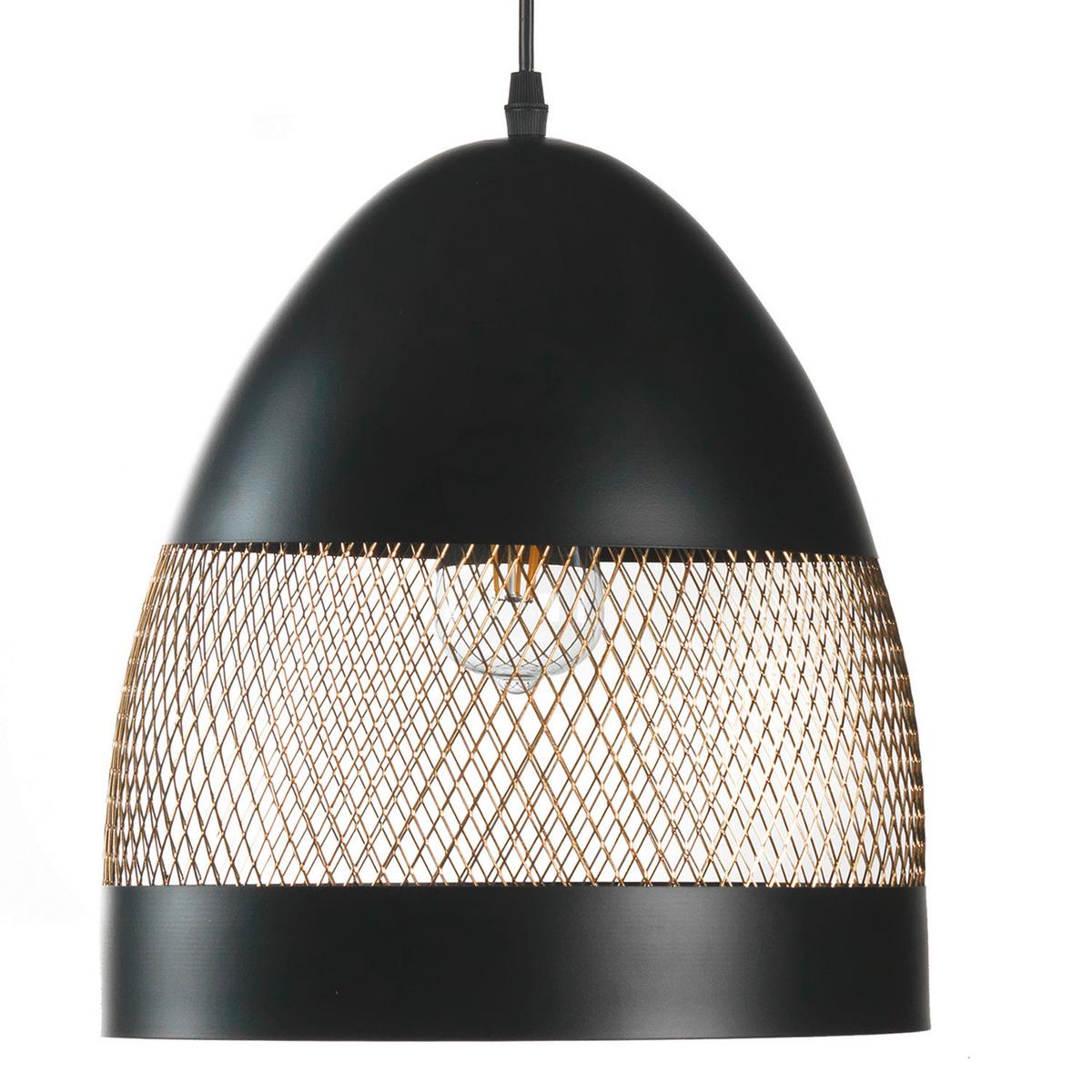 Hängeleuchte Polly Schwarz/Bronze max. 22 Watt - Schwarz/Bronzefarben, Design, Metall (30/120cm)