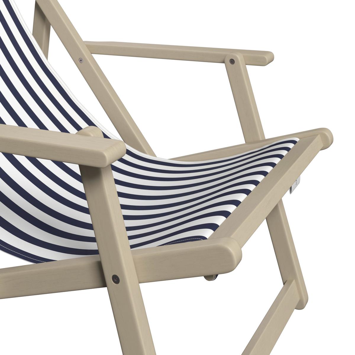 Gartenstuhl Lignano Akaziefarben ca. 102x88x63cm - Dunkelblau/Akaziefarben, Natur, Holz/Textil (102/88/63cm) - Mömax