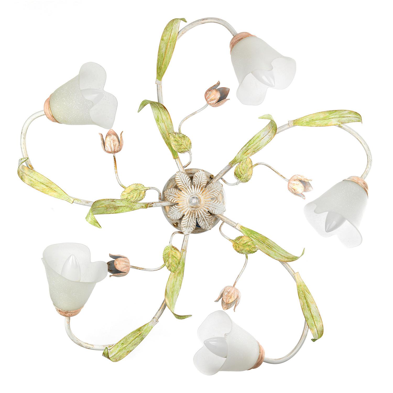 Deckenleuchte Wilma Grün/Weiß/Pink max. 6 Watt - Pink/Weiß, KONVENTIONELL, Glas/Metall (63/20cm)